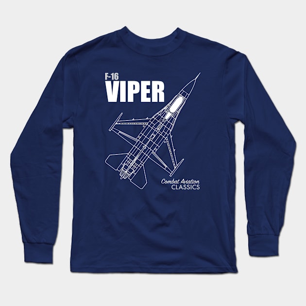 F-16 Viper Long Sleeve T-Shirt by Tailgunnerstudios